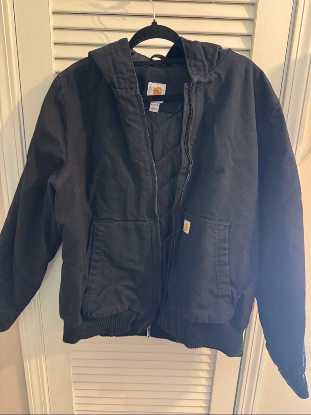 Carhartt Black Hooded Work Coat